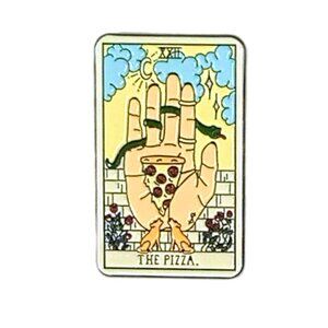 Pizza Tarot Enamel Pin Black Metal Base The Pizza